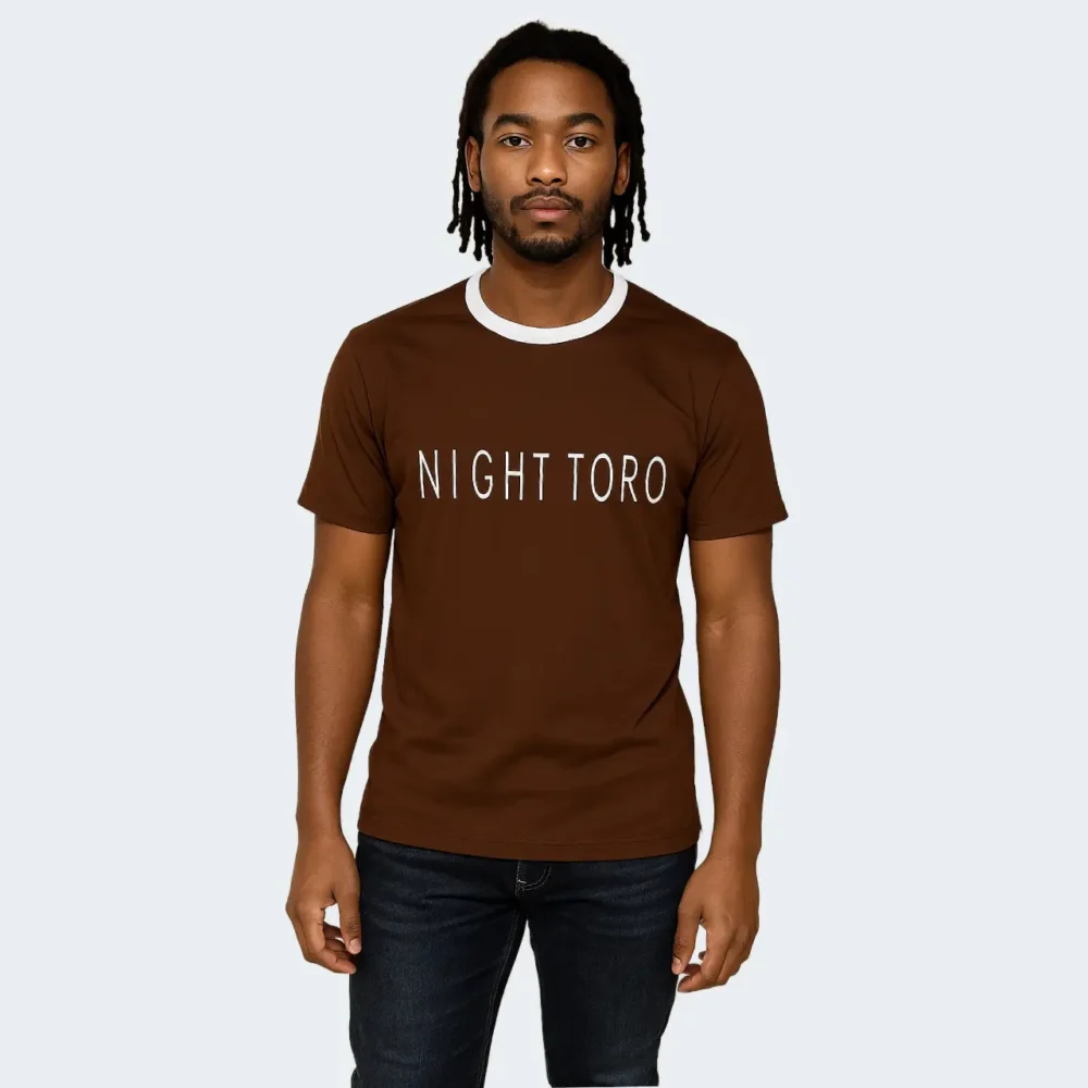 Round Neck Brown T-Shirt